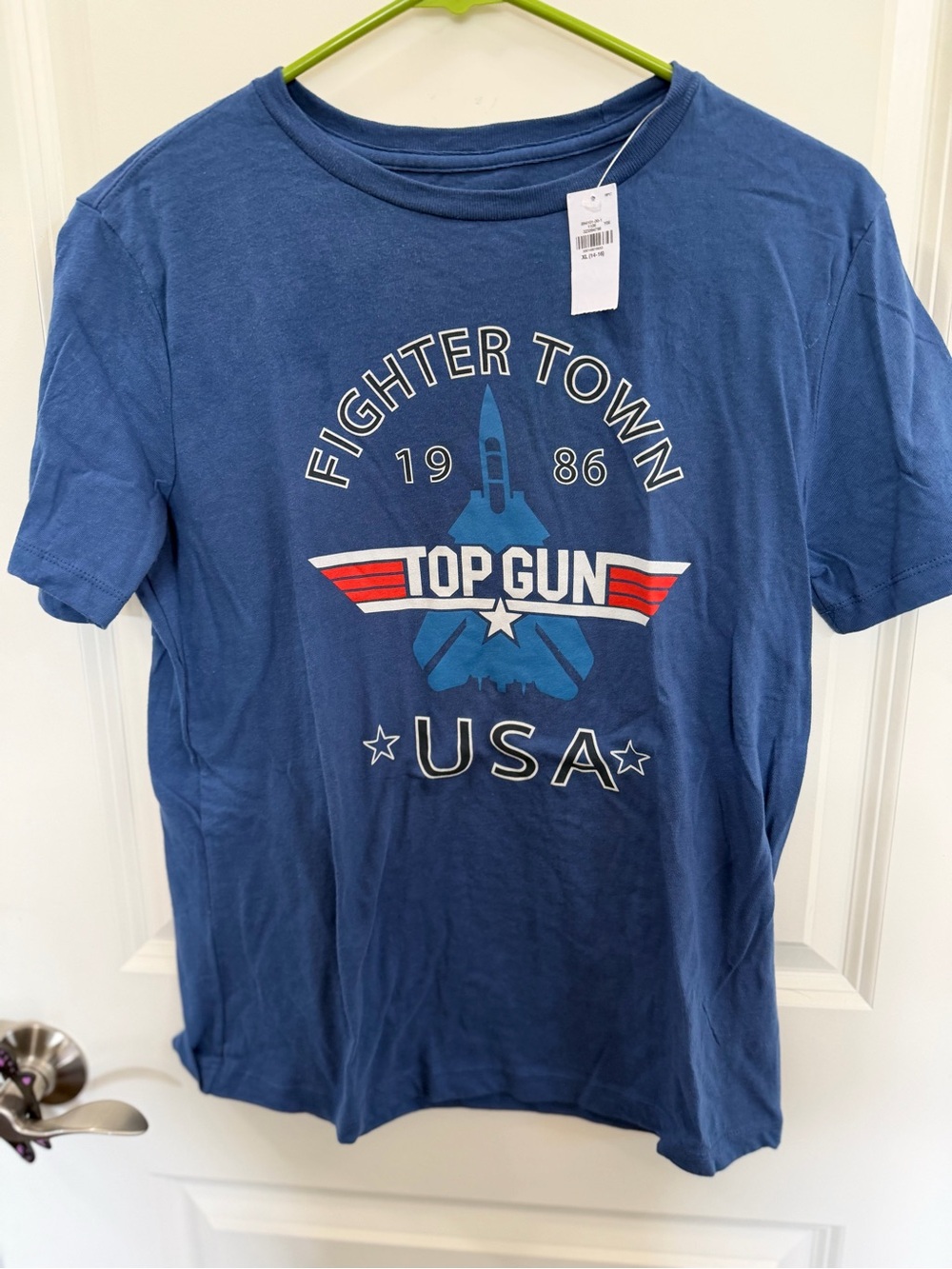 Old Navy Blue Graphic Tee with Cream Accents
